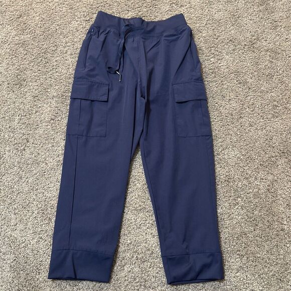 WILLIT WOMENS YOGA CAPRIS PANTS HIGH WAIST LEGGINGS GYM‎ WORKOUT NAVY BLUE XS - Picture 1 of 10